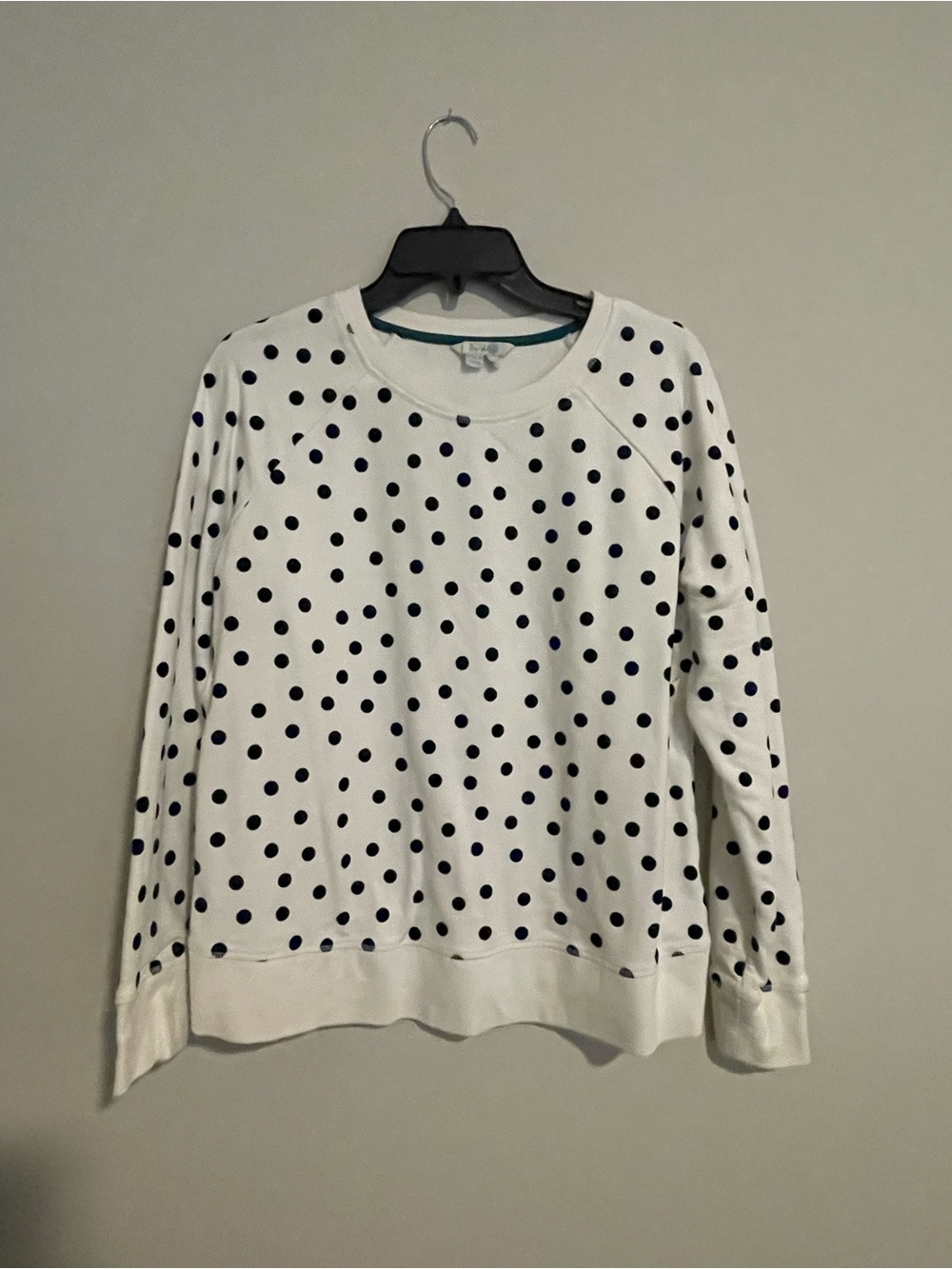 BODEN White & navy Polka Dot Long Sleeve Sweatshirt